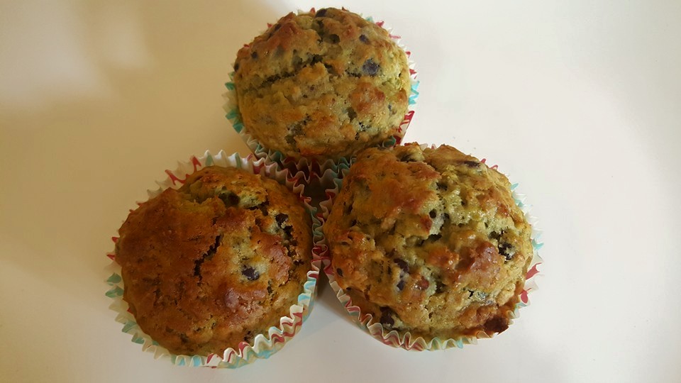 Matcha, Banana and Red Bean Muffin