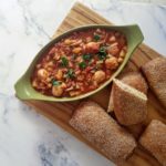 Manhattan Clam Chowder with Bacon Bread