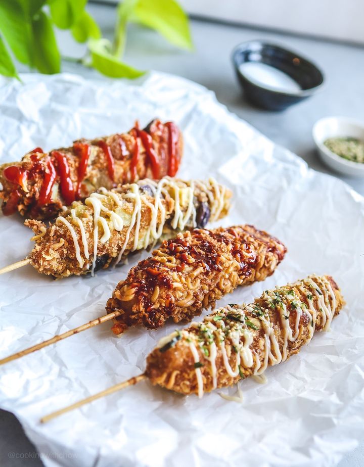 Spicy Cheesy Korean Hot Dogs – Christina Chow