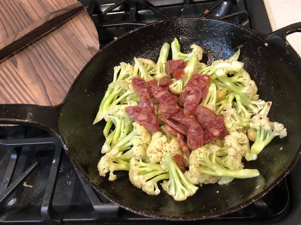 Taishan Cauliflower with Chinese Sausage – Christina Yeung